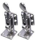 Two Pack 316 Stainless Steel Hold Down 90 Degree Locking Cam Latches Anti Rattle Hasps with polished finish for marine use