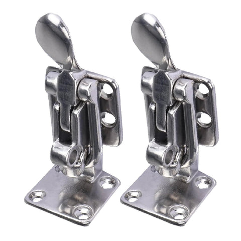 Two Pack 316 Stainless Steel Hold Down 90 Degree Locking Cam Latches Anti Rattle Hasps with polished finish for marine use