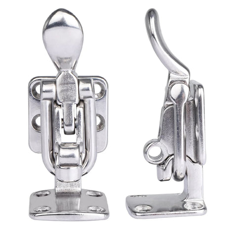 Two Pack 316 Stainless Steel Hold Down 90 Degree Locking Cam Latches Anti Rattle Hasps for Boat Marine RV Caravan