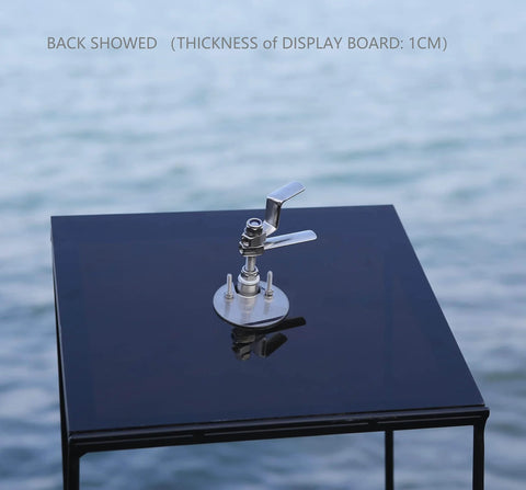 Corrosion-resistant 316 stainless steel cam latch for boats delivers a secure, watertight seal on display board.