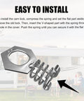Two Pack Stainless Steel RV Water Heater Cam Lock Door Latch Fastener With Hook Twist Assembly Replacement, front view