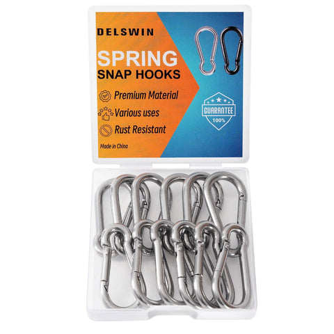 12 Pack Small Stainless Steel Carabiner Clips For Bird Feeders And Dog Leashes Harnesses Quick Link Keychains 40mm M4