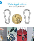 10 Pack Stainless Steel Carabiner Clips 304 Brushed Heavy Duty Spring Snap Hook M4 1.57 Inch for versatile daily use and outdoor applications.