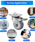 Stainless Steel Caster Wheels 2 Inch Set of 4 with 360 Degree Swivel Silent Non Marking Thermoplastic Rubber Wheels for Furniture Labs Hospitals Restaurants Anti Rust 304 Stainless Construction Easy Glide Mobility Durable and Quiet various applications
