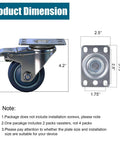 3 inch stainless steel caster wheels with total lock brake made from SUS 304, product dimensions illustration for sanitary use.