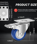 Stainless steel 3 inch caster wheels with brakes, 304 rust proof heavy duty swivel casters designed for industrial use in a 4 pack, size specifications.