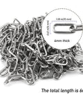 ✝️ 20 Feet x 5/32 Inch Stainless Steel Chain Link, Heavy Duty Chain Links, Rust Proof Coil Chain Metal Utility Chain
