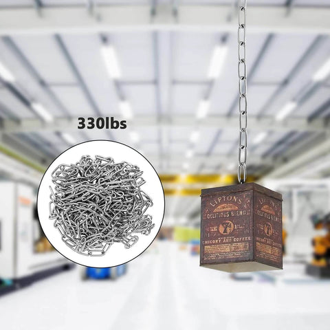 Industrial scene with 5/32 Inch 26 Ft Heavy Duty Stainless Steel Chain, Rustproof Swing Chain for Pulling, Towing, Anchoring, 330 lbs Max Load Bearing