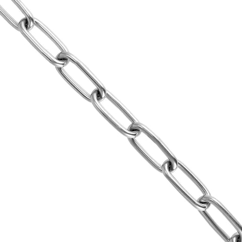 Close-up of 5/32 Inch 26 Ft Heavy Duty Stainless Steel Chain, Rustproof Swing Chain for Pulling, Towing, Anchoring, Camping, 330 lbs Load