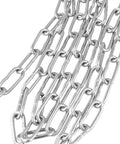 49 Feet 1/8 Inch 304 Stainless Steel Link Proof Coil Chain, light duty metal chain links for decorative hanging and theft prevention.