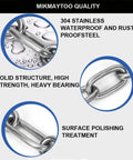 304 stainless steel waterproof and rustproof safety chains with solid structure, high strength, and polished surface treatment.