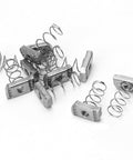 Stainless steel 3/8-16 standard strut channel nuts with a thickened spring deliver strong, corrosion resistant fasteners.