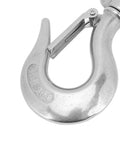 1.3in stainless steel rotating clevis slip hook with safety pin, front view