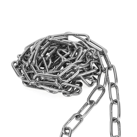 5/32 Inch x 32 Feet Stainless Steel Coil Chain, 4mm x 10m Proof Coil Chain for hanging plants and trailers