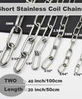 ✝️ 1/16 inch(1.5mm) Wire Diameter Stainless Steel Safety Chains 20 inch Long Link Rings Light Duty Coil Chain for Hanging Pulling Towing