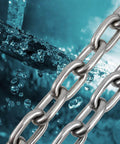 Close-up of 1/4 Inch x 13ft 304 Stainless Steel Coil Chain, 6mm x 4mThick, designed for smooth motion in mechanical systems