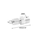 304 Stainless Steel Compression Fittings Imperial Straight Adapters 1 Piece Heavy Duty Tubing Couplers For Pipe And Tube Fittings NPT 3/8 to 1/4" view