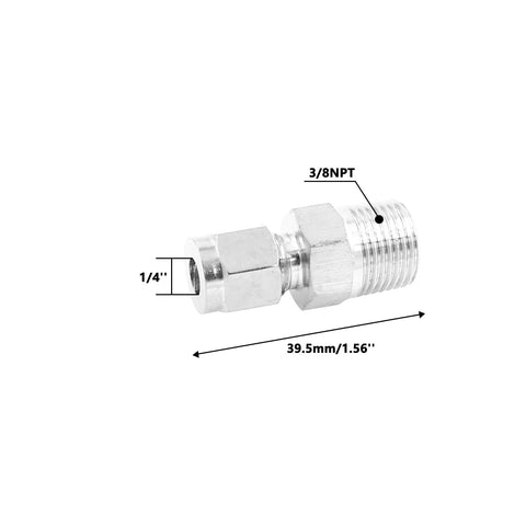 304 Stainless Steel Compression Fittings Imperial Straight Adapters 1 Piece Heavy Duty Tubing Couplers For Pipe And Tube Fittings NPT 3/8 to 1/4" view