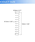Two No Fuss 100mm Stainless Steel Compression Springs, 1.6mm Wire Diameter, 18mm Outer Diameter, 100mm Length, 304 Stainless Steel, Rust Resistant, Ballpoint Pen Pressure Springs for Home Repairs and Shop DIY Projects, Silver