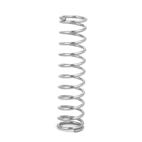 Side view of Heavy Duty Compression Spring Set In 304 Stainless Steel With 10mm Outer Diameter 1mm Wire 40mm Free Length Silver Tone Finish.