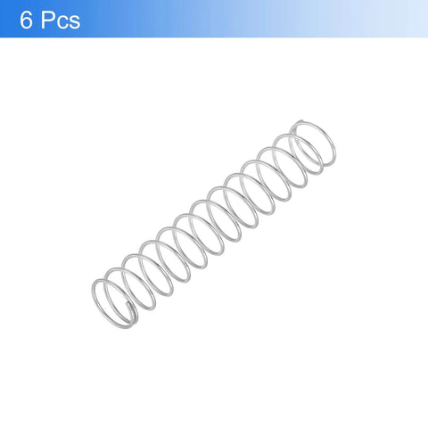 Six Pack Stainless Steel Compression Springs 1mm Wire Diameter 15mm Outer Diameter 80mm Length 304 Grade Rust Proof Heavy Duty Ballpoint Pen Pressure Springs For Ballpoint Pens And Home Shop Repairs Silver