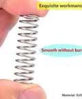 10 Pcs Stainless Steel Compression Springs 1.2mm Wire Diameter 10mm Outer Diameter 80mm Free Length 304 Stainless Steel Heavy Duty Coils For Shop And Home Repair Replacement Parts held in hand