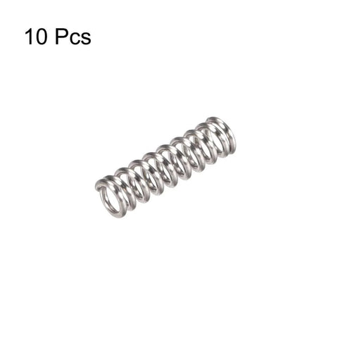 3mm OD Stainless Steel Compression Springs With 0.5mm Wire Size 6mm Compressed Length 10mm Free Length 4N Load Capacity 304 Stainless Silver Tone Pack Of 10 DIY Friendly For Quick Fixes And Repairs