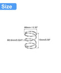 Five Piece 304 Stainless Steel Compression Spring Set With 9mm Outer Diameter And 0.6mm Wire, 15mm Free Length size display.