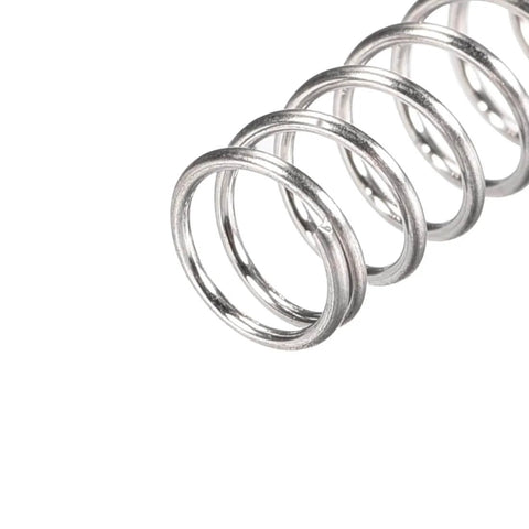 Close-up view of 304 Stainless Steel Compression Spring 5mm Outer Diameter 0.5mm Wire Diameter 5.5mm Compressed Length 10mm Free Length 7.8N Load