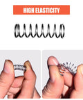 304 Stainless Steel Compression Springs Assortment Kit With 470 Pieces, 30 Sizes demonstrating flexibility and hand-held view