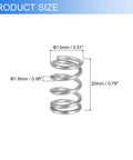 Six Pack Beefy Stainless Steel Compression Springs, 1.6mm Wire Diameter, 13mm Outer Diameter, 20mm Length, 304 Stainless Steel