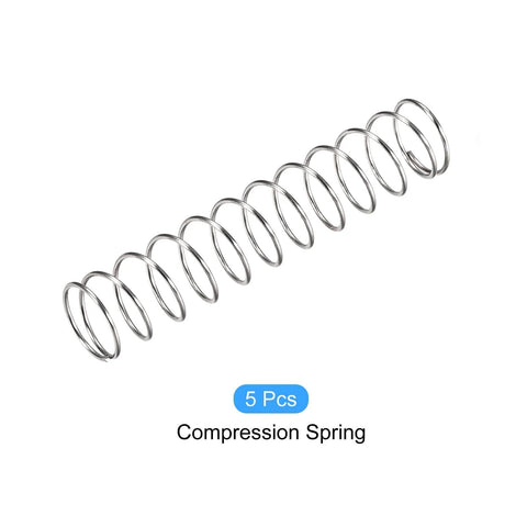 Pro Grade Heavy Duty Stainless Steel Compression Springs Pack Of 5, 15mm Outer Diameter, 70mm Free Length, 35mm Compressed view