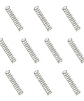 Pack of 10 stainless steel springs, OD 2mm, 0.3mm wire, 10mm free length. 2 Mm Outer Diameter 0.3 Mm Wire 10 Mm Free Length Stainless Steel Compression Spring Pack Of 10 For DIY Projects Home Repairs Small Extension Spring 304 Silver Tone