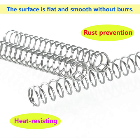 10 Pcs Stainless Steel Compression Springs 1.2mm Wire Diameter 10mm Outer Diameter 80mm Free Length 304 Stainless Steel Heavy Duty Coils
