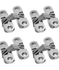 Four stainless steel hidden hinges, 1.75-inch, for frameless kitchen cabinets, 180 degree cross concealed design, by Rierdge