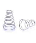 304 Stainless Steel Tapered Spring Set 20 Pack Conical Cone Compression Springs for tower pressure applications, side view.