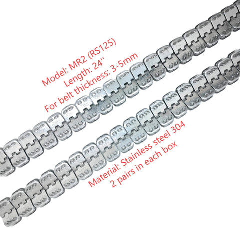 24 Inch Stainless Steel Conveyor Belt Fasteners With Hinge Pin Two Pairs In A Box For Belt Thickness 5 To 6 Millimeters shown in rows
