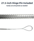 27.5-inch hinge pin with 48 Inch Stainless Steel Conveyor Belt Fasteners Clips With 27 Point 5 Inch Hinge Pin For Industrial Conveyor Belt Staple Lacing Suitable For Belt Thickness 5 To 6 Mm Split Into Three Equal Sections Durable Corrosion Resistant