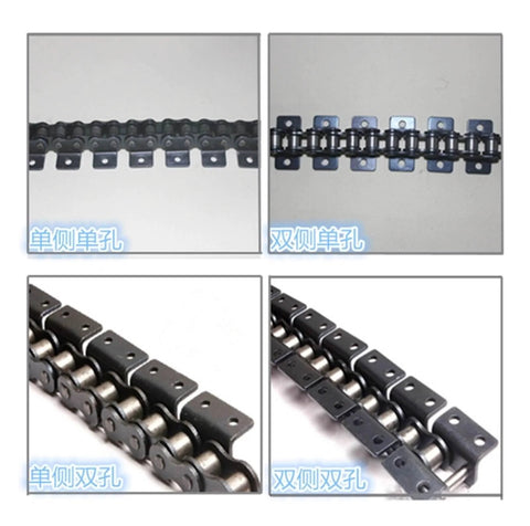 Stainless Steel Short Pitch Plate Conveyor Drive Roller Chain 08B-1 10A-1 With A1 A2 Attachments 1.5 Meter Length