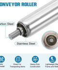 Heavy Duty Stainless Steel Conveyor Roller 1 Inch Diameter 8 Inch Length Replacement Part For Gravity Conveyor Systems Galvanized End