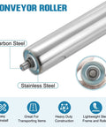 Stainless Steel Conveyor Roller 2 Inch Diameter 14 Inch Length Heavy Duty Gravity Transmission Pro Grade Replacement Part
