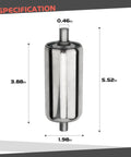Two Pack Stainless Steel Conveyor Rollers, 2 Inch Diameter By 4 Inch Length, showing product dimensions and specifications.