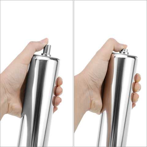 Hand holding Conveyor Roller, 2" Diameter x 8" Length, Stainless Steel Gravity Transmission Part with End Caps, Silver