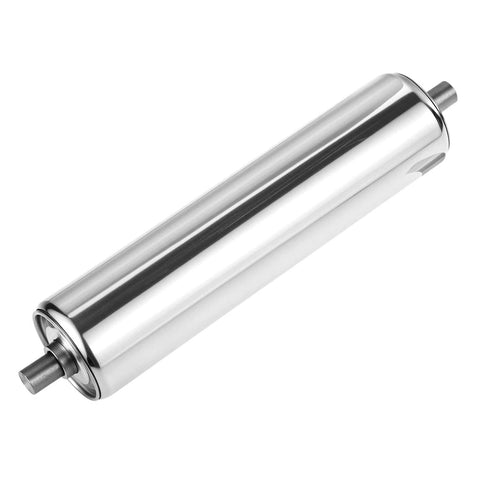 Conveyor Roller, 2" Diameter x 8" Length, Stainless Steel Gravity Transmission Part with End Caps, for Roller Conveyor Systems, Silver