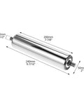 ✝️ Conveyor Roller, 2" Diameter x 8" Length, Stainless Steel Gravity Transmission Part with End Caps, for Roller Conveyor Systems, Silver