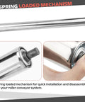 ✝️ Stainless Steel Conveyor Roller, 1.5"Ø 16" Length Heavy Duty Gravity Conveyor Roller for Gravity Transmission Replacement Part with spring-loaded mechanism