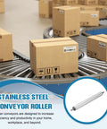 Heavy Duty Stainless Steel Conveyor Roller 1 Inch Diameter 8 Inch Length Replacement Part For Gravity Conveyor Systems With Galvanized End Silver Pack Of 2 By Meccanixity built for long life and smooth operation on assembly lines and warehouses