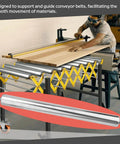 Worker using woodworking machinery with stainless steel conveyor roller, 1.5"Ø 16" length heavy duty gravity conveyor roller for smooth motion.
