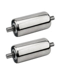 Two Pack Stainless Steel Conveyor Rollers, 2 Inch Diameter By 4 Inch Length, Gravity Transmission Replacement Rollers
