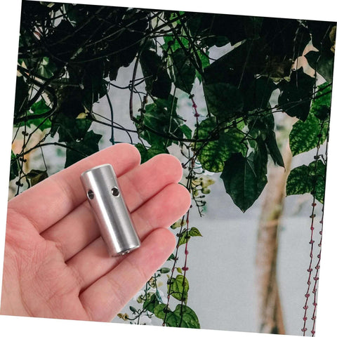 Stainless Steel Cord Clamp With Cross Head Screw For Climbing Plants And Green Walls Trellis Fixing held in hand